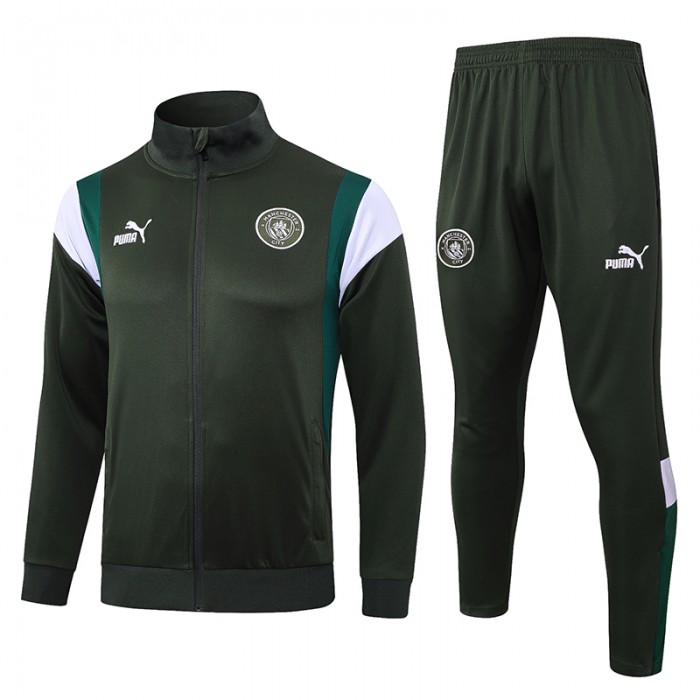 23/24 Manchester City Army Green Edition Classic Jacket Training Suit (Top+Pant)-3910369