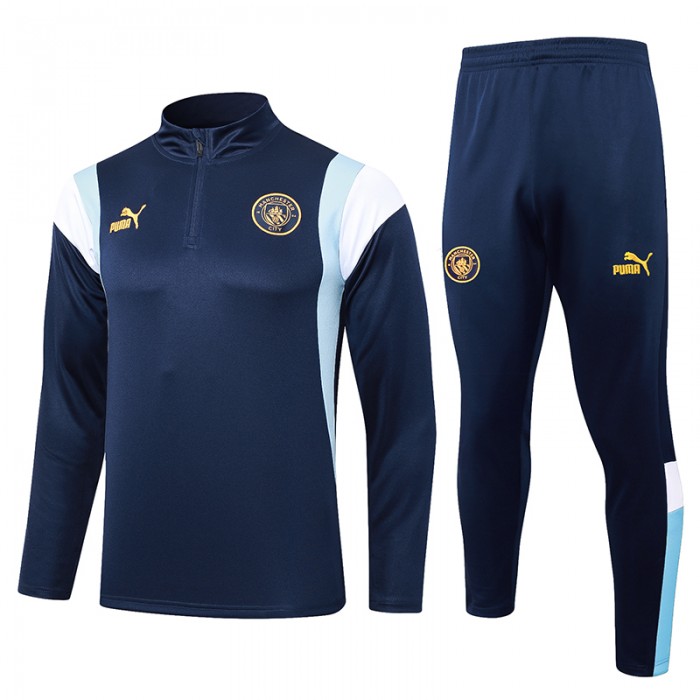 23/24 Manchester City Navy Blue Edition Classic Jacket Training Suit (Top+Pant)-4425454