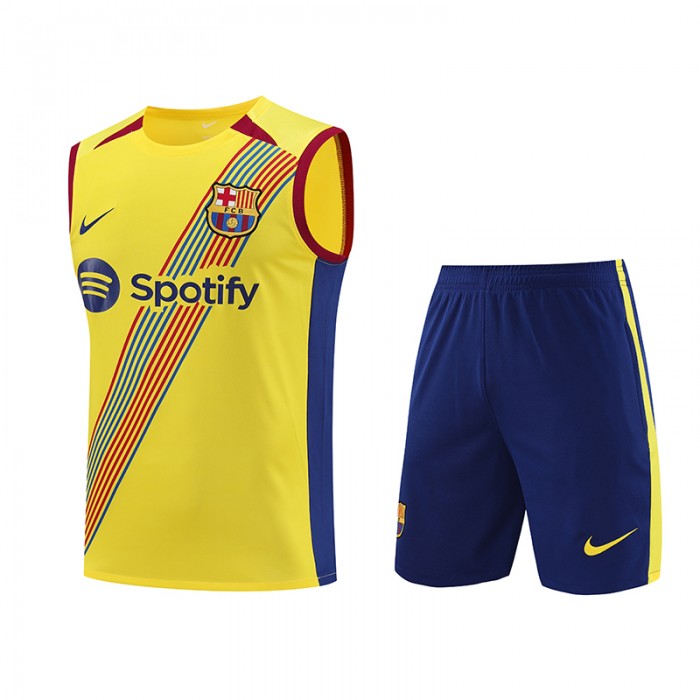 23/24 Barcelona Yellow Training jersey Kit Sleeveless vest (vest + Short)-6337220