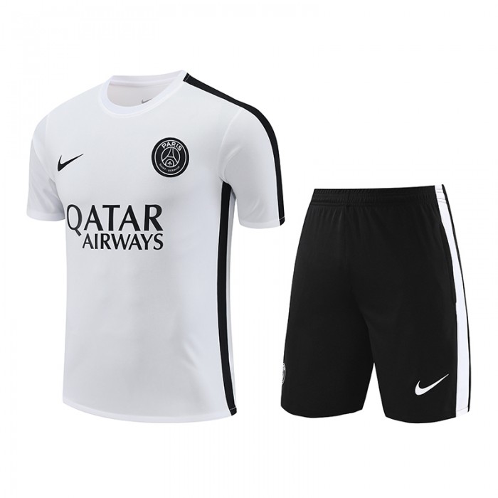 23/24 Paris Saint-Germain PSG White Jersey Kit short Sleeve (Shirt + Short)-1845971