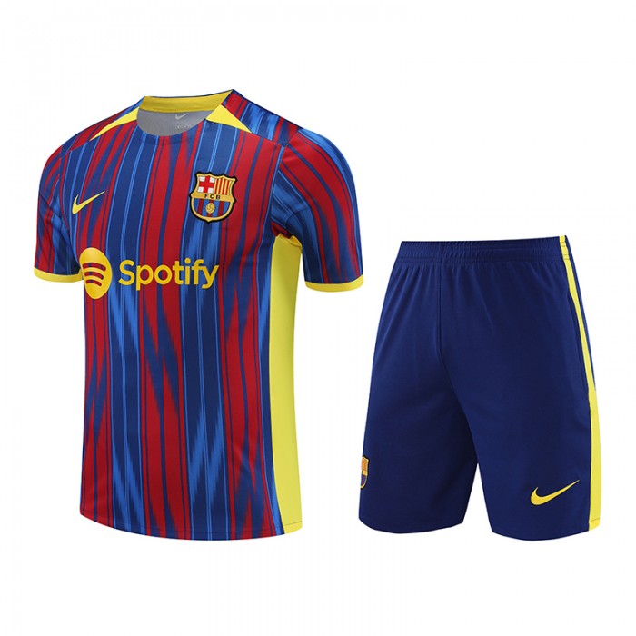23/24 Barcelona Red Blue Jersey Kit short Sleeve (Shirt + Short)-1131267
