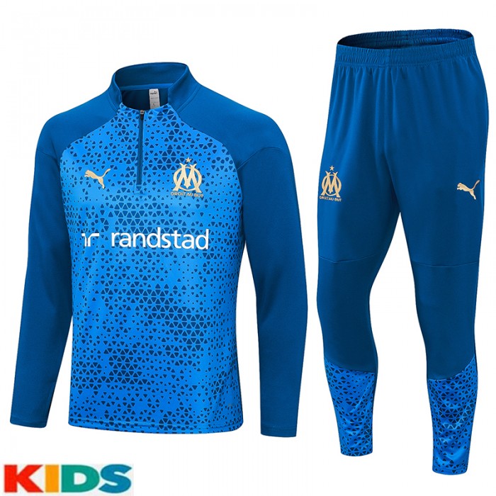 23/24 Kids Marseille Blue Kids Edition Classic Jacket Training Suit (Top+Pant)-4986005