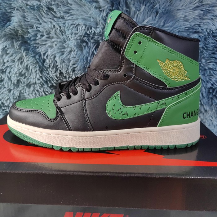 Air Jordan 1 AJ1 High Running Shoes-Green/Black-8335643
