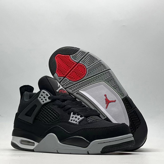 Air Jordan 4 AJ4 High Running Shoes-Black/Gray-8224649
