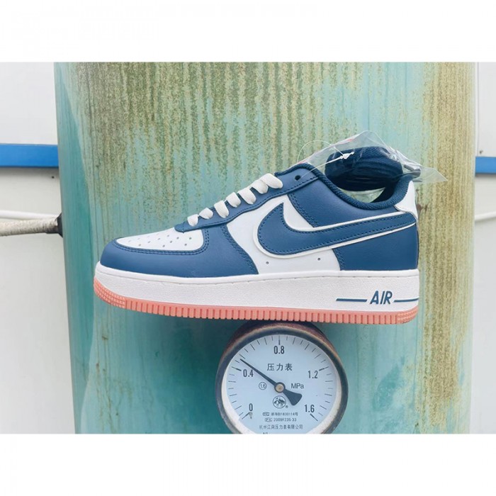 AIR FORCE 1‘07 AF1 Running Shoes-White/Navy Blue-2210543