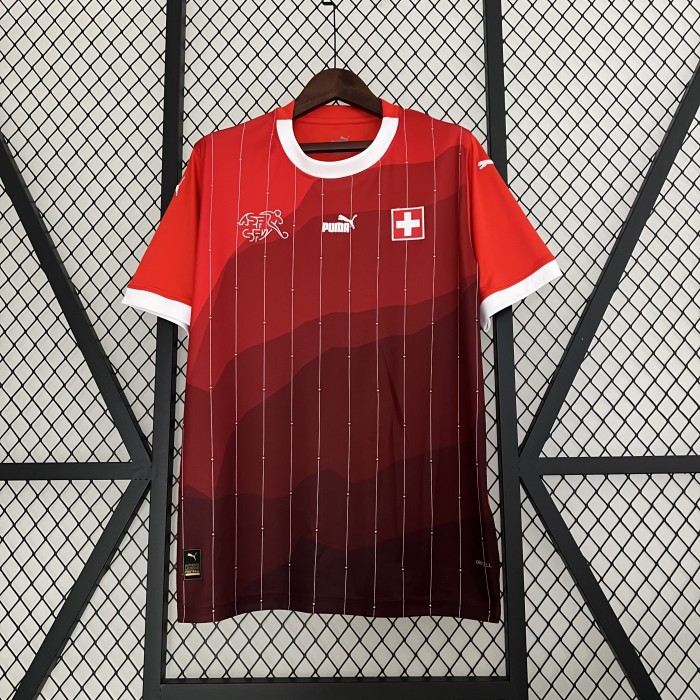 2023 Switzerland Home Red Jersey Kit short sleeve-4584436