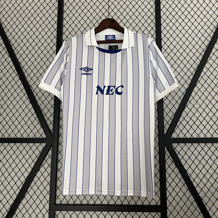 88/90 Retro Everton Away Gray White Jersey Kit short sleeve-6283941