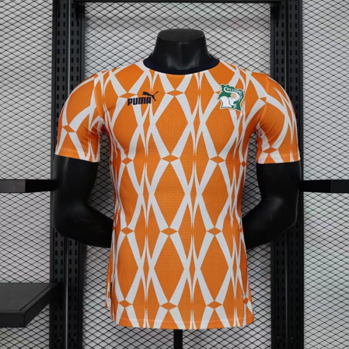 2023 Coate d'Ivoire Orange White Training Jersey Kit short sleeve (Player Version)-6540738