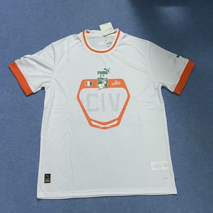 2023 Coate d'Ivoire Away White Jersey Kit short sleeve-7617917