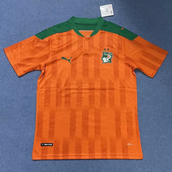2021 Coate d'Ivoire Home Orange Green Jersey Kit short sleeve-9155938