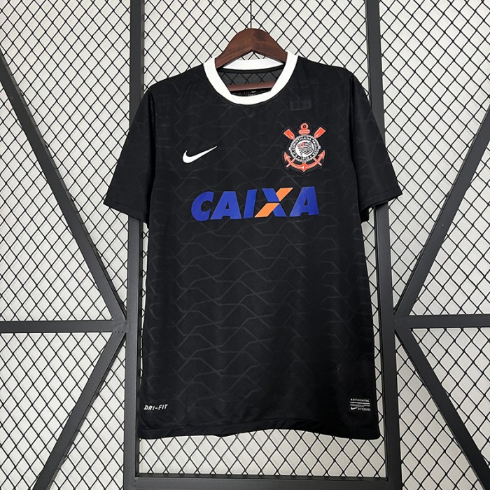Retro 12/13 Corinthians Away Black Jersey Kit short sleeve-420967