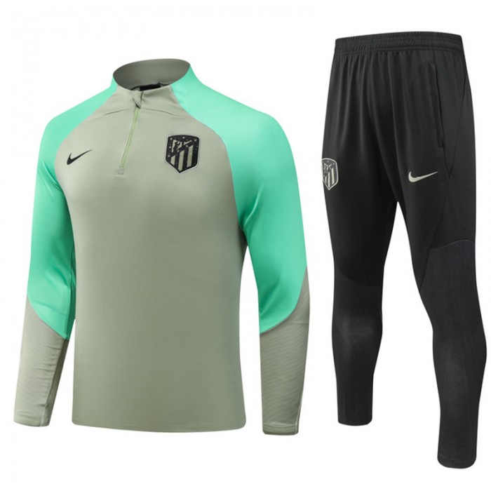 23/24 Atletico Madrid Army Green Edition Classic Jacket Training Suit (Top+Pant)-6545291