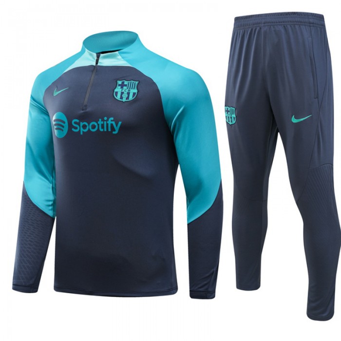 23/24 Barcelona Navy Blue Edition Classic Jacket Training Suit (Top+Pant)-6110309