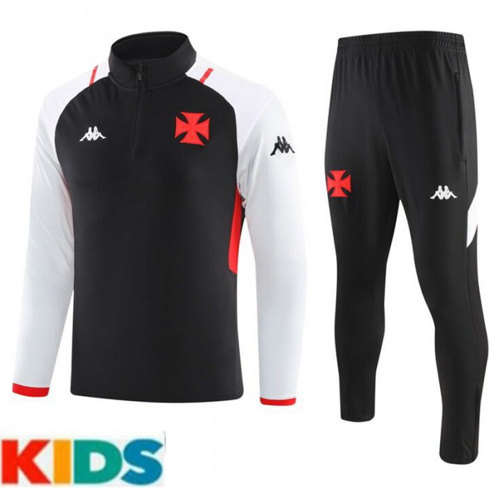 23/24 Kids Vasco da Gama Black Kids Edition Classic Jacket Training Suit (Top+Pant)-992080
