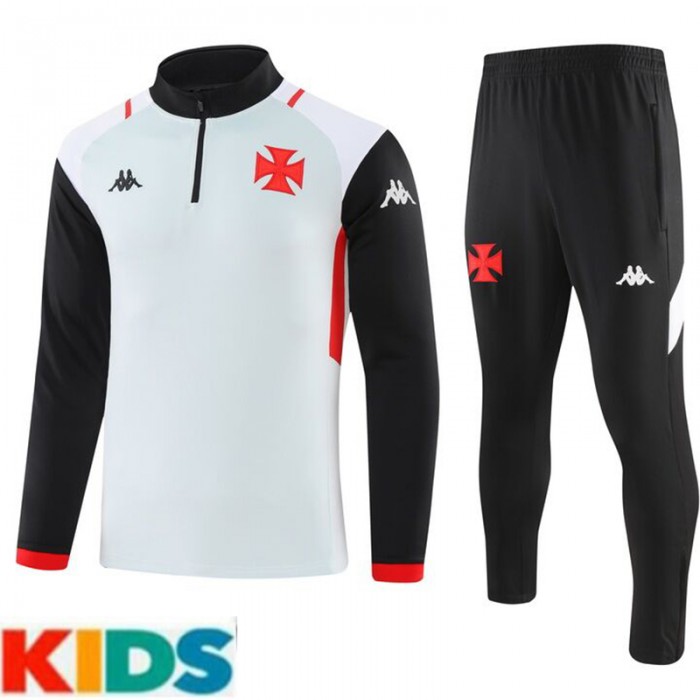 23/24 Kids Vasco da Gama White Kids Edition Classic Jacket Training Suit (Top+Pant)-8503545