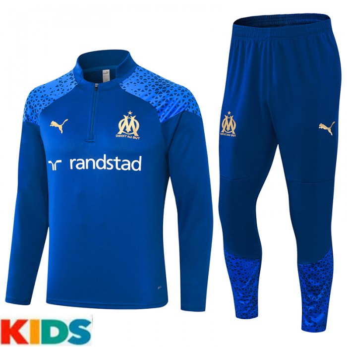 23/24 Kids Marseille Blue Kids Edition Classic Jacket Training Suit (Top+Pant)-8162898
