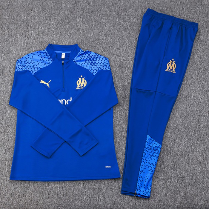 23/24 Marseille Blue Edition Classic Jacket Training Suit (Top+Pant)-5608341
