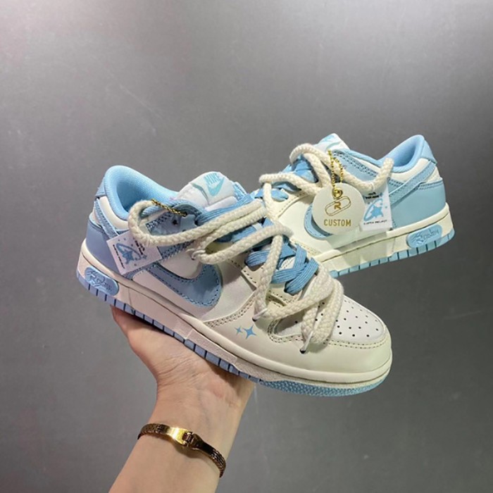SB Dunk Low Women Running Shoes-White/Blue-4276171