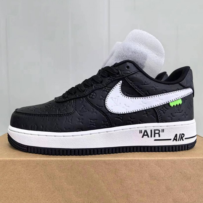 AIR FORCE 1 AF1 Running Shoes-Black/White-3881050