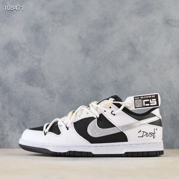 SB Dunk Low Running Shoes-White/Black-4228466