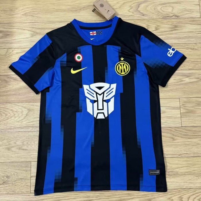 23/24 Inter Milan Home Blue Black Jersey Kit short sleeve-8800634