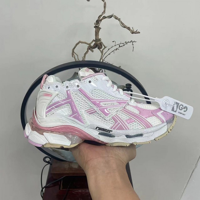 Balenciaga V7.5 Women Running Shoes-White/Pink-9303205