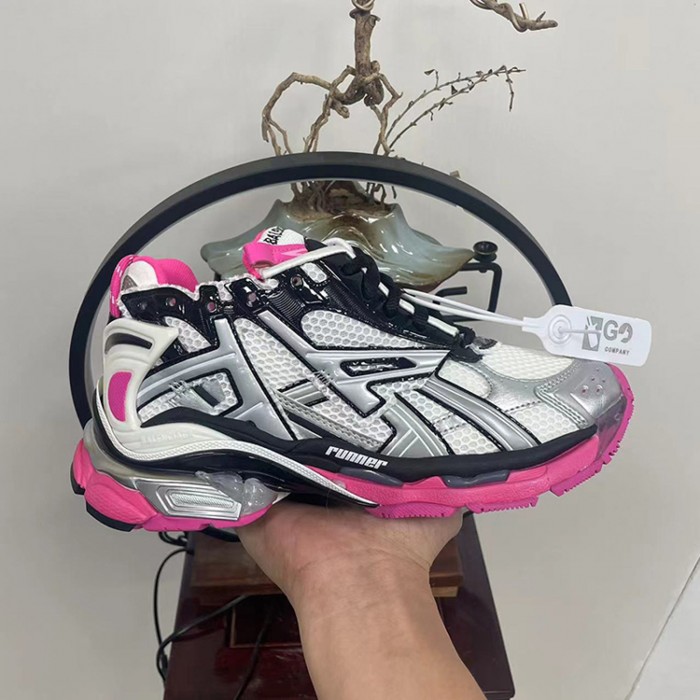 Balenciaga V7.5 Women Running Shoes-Gray/Pink-9061636