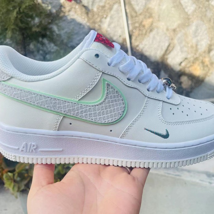 AIR FORCE 1 ‘07 AF1 Running Shoes-White/Green-1968584