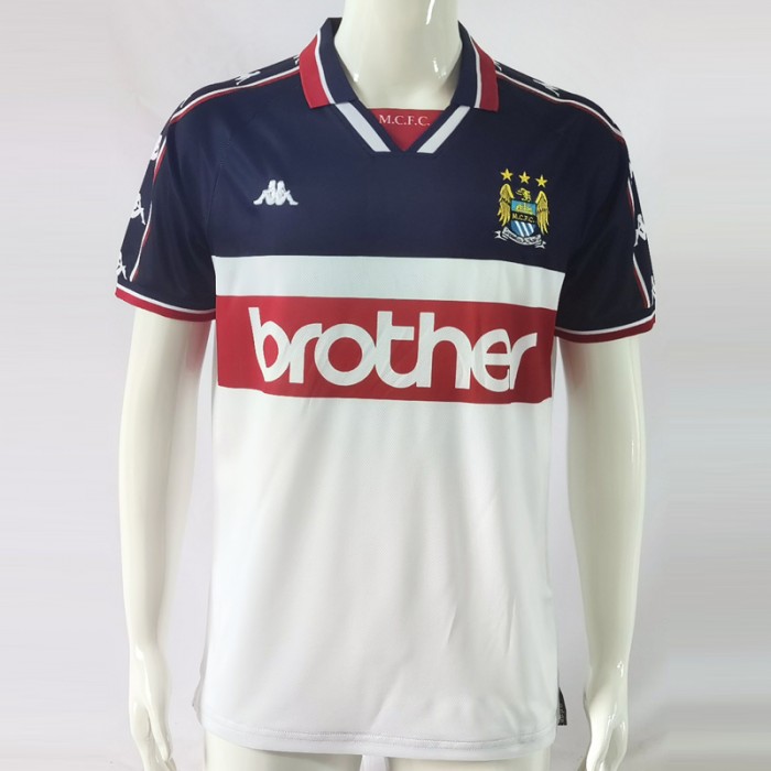 Retro 97/98 Manchester City Away White Jersey Kit short sleeve-2263327