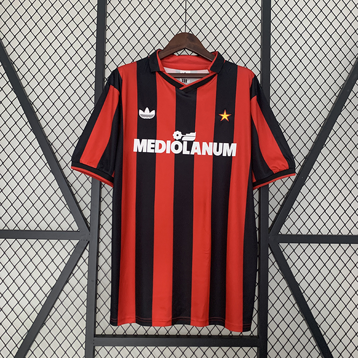 Retro 90/91 AC Milan Home Black Red Jersey Kit short sleeve-6625359
