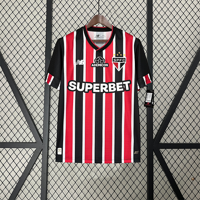 24/25 Sao Paulo Futebol Clube Away Black Red Jersey Kit short sleeve-6289005
