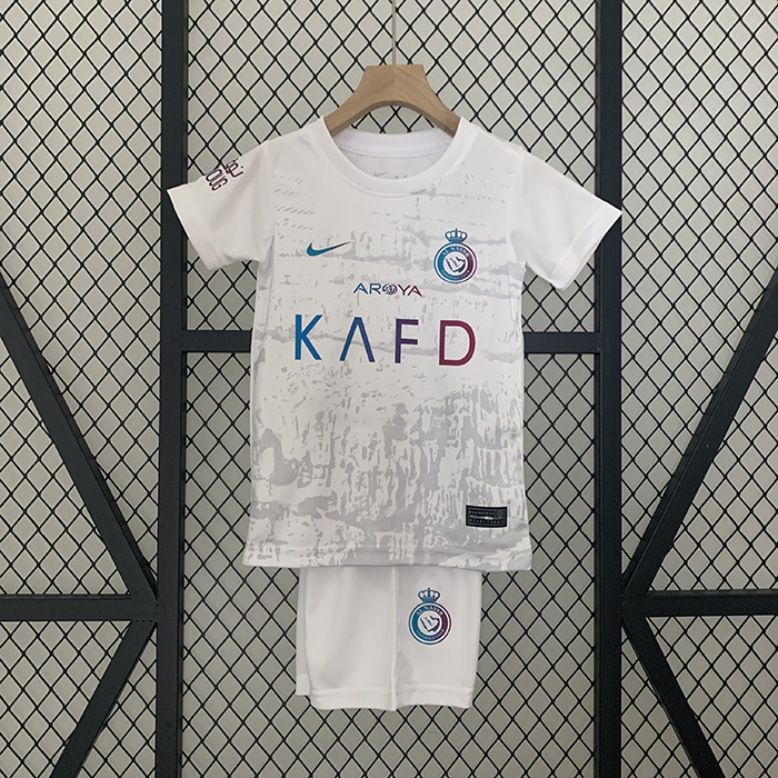 23/24 Kids Riyadh Victory Third Away White Kids Jersey Kit short Sleeve (Shirt + Short)-411938