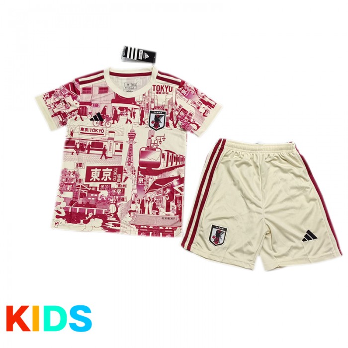2023 Kids Japan Tokyo Special Edition Kids Khaki Red Jersey Kit short Sleeve (Shirt + Short)-8585706
