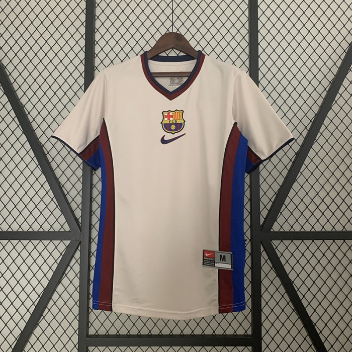 Retro 88/89 Barcelona Away Khaki Jersey Kit Short Sleeve-170536