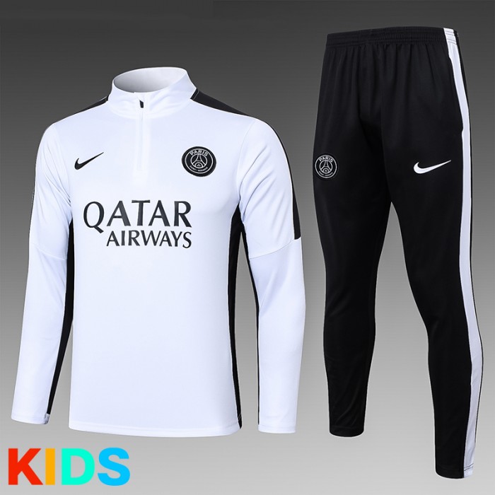 23/24 Kids Paris Saint-Germain PSG White Kids Edition Classic Jacket Training Suit (Top+Pant)-6472883