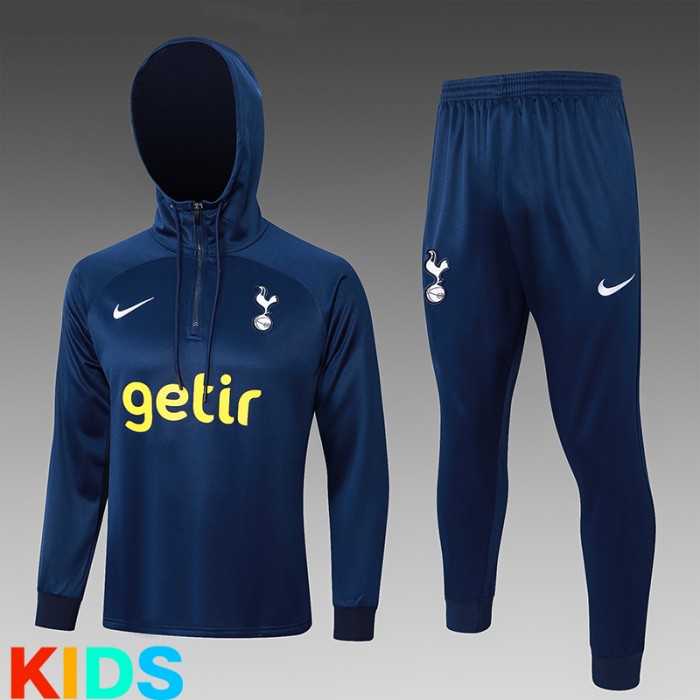 23/24 Kids Tottenham Hotspur Navy Blue Kids Edition Classic Jacket Training Suit (Top+Pant)-7361793