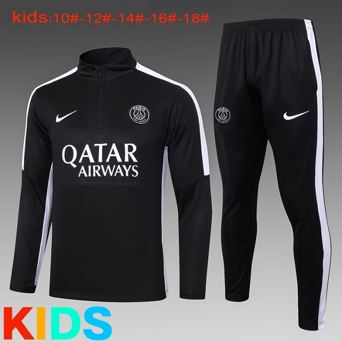 23/24 Kids Paris Saint-Germain PSG Black Kids Edition Classic Jacket Training Suit (Top+Pant)-2445644
