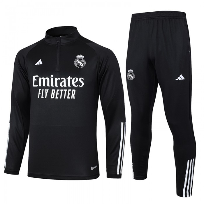 23/24 Real Madrid Black Edition Classic Jacket Training Suit (Top+Pant)-4211305
