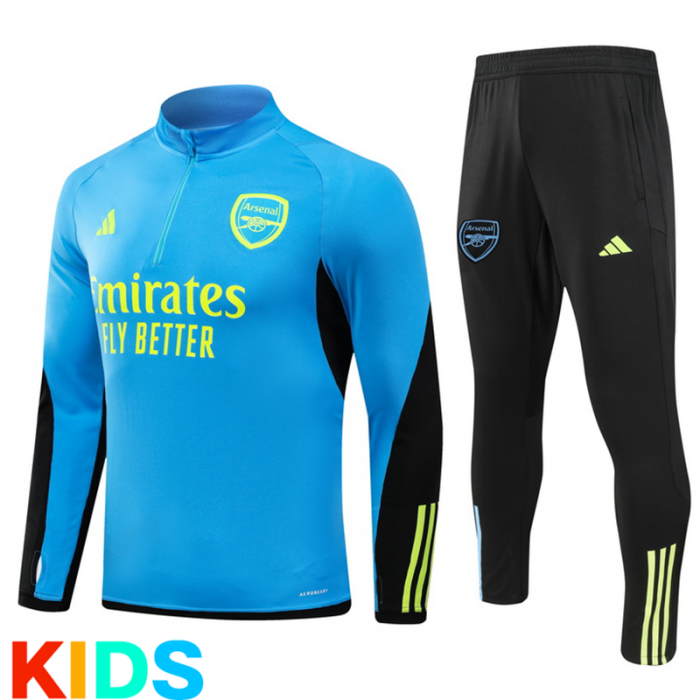 23/24 Kids Arsenal Blue Black Kids Edition Classic Jacket Training Suit (Top+Pant)-8108022