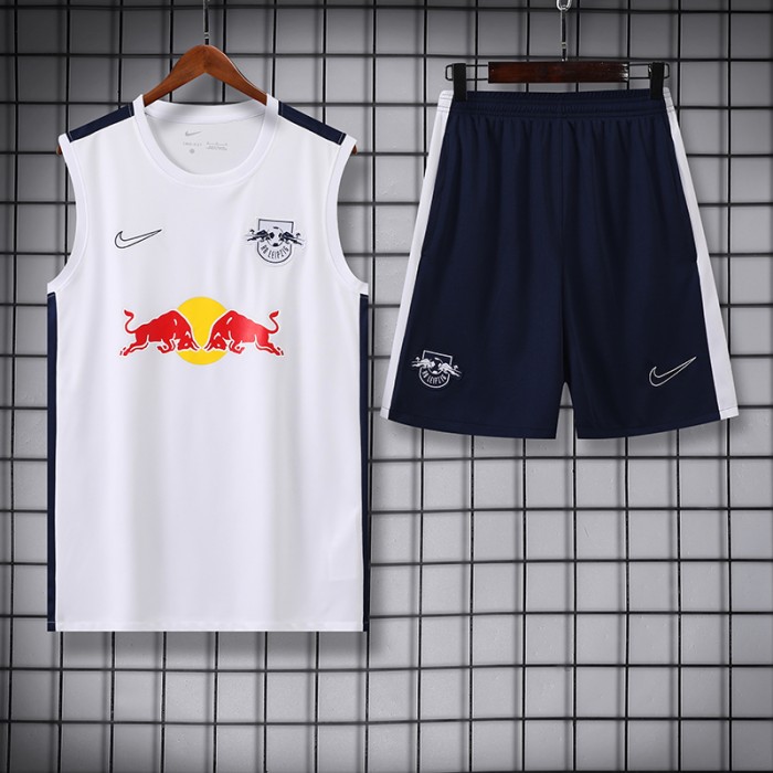 23/24 RB Leipzig Training White Jersey Kit Sleeveless (Vest + Short)-880052