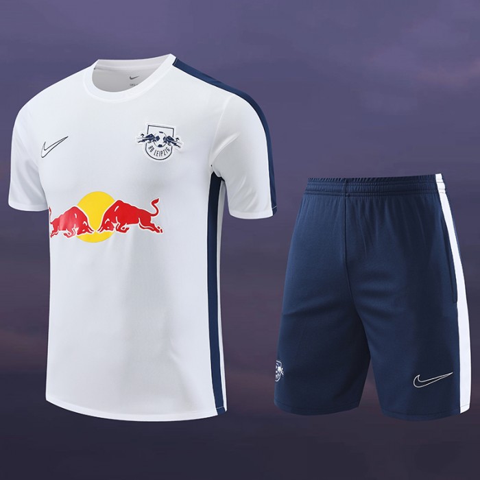 23/24 RB Leipzig Training White Jersey Kit short Sleeve (Shirt + Short)-1323790