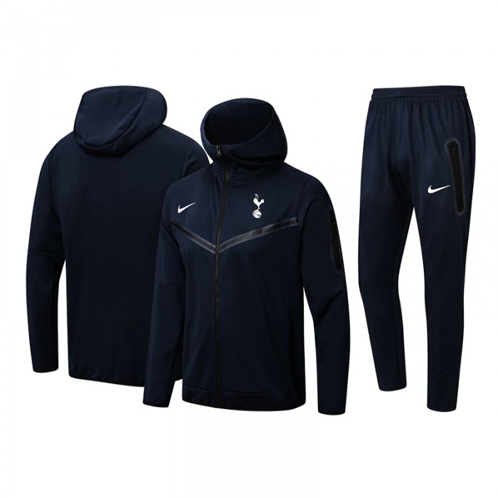 23/24 Tottenham Hotspur Black Hooded Edition Classic Jacket Training Suit (Top+Pant)-695937