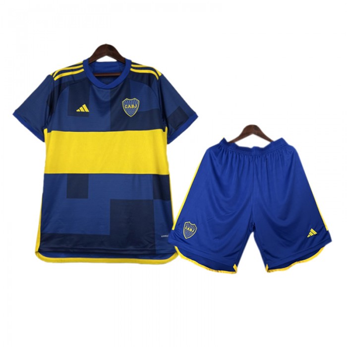 23/24 Boca Juniors Home Blue Yellow Jersey Kit short Sleeve (Shirt + Short)-3227086