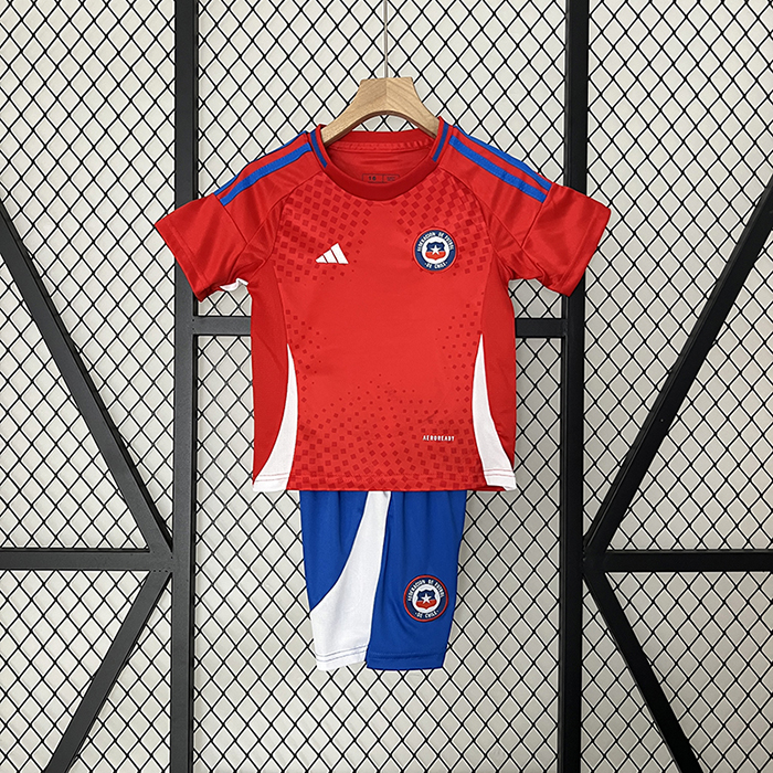2024 Kids Chile Home Red Kids Jersey Kit short Sleeve (Shirt + Short)-8027670