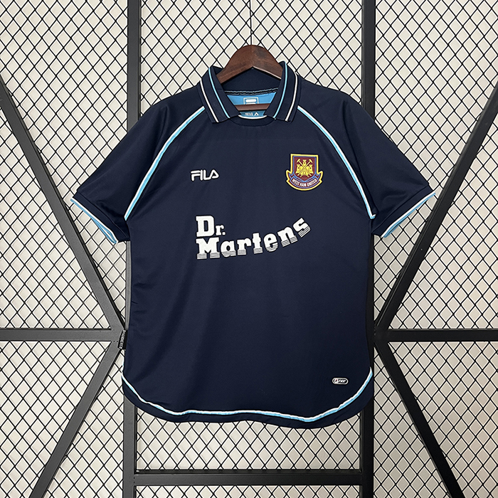 Retro 99/01 West Ham United Third Away Navy Blue Jersey Kit short sleeve-6568953