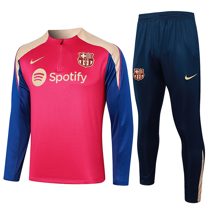 24/25 Barcelona Pink Blue Edition Classic Jacket Training Suit (Top+Pant)-2862450