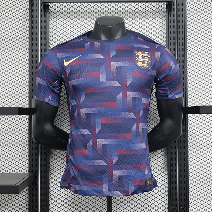 2024 England Pre-Race Training Uniform Gray Red Jersey Kit short sleeve (Player Version)-6694362