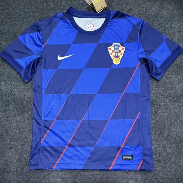 2024 Croatia Away Blue Jersey Kit short sleeve-6435086