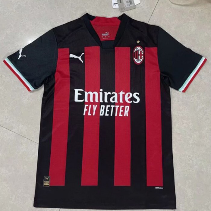 STOCK CLEARANCE 22/23 AC Milan Home Black Red Jersey Kit short sleeve-4476658