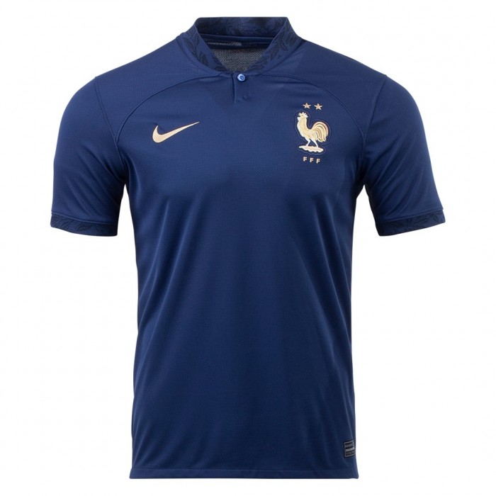STOCK CLEARANCE 2022 France Home Navy Blue Jersey Kit short sleeve-5962833
